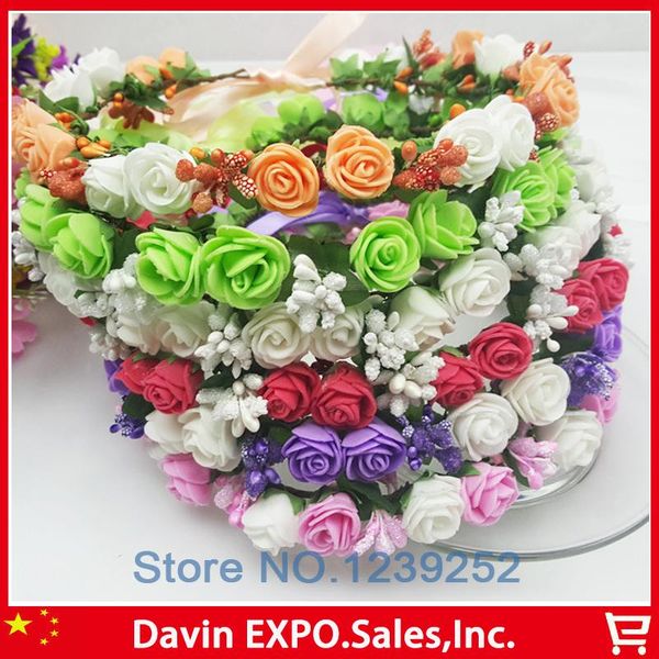 

decorative flowers & wreaths artificial rose pe foam flower garland decoration for wedding festival banquet bridal hand shooting props