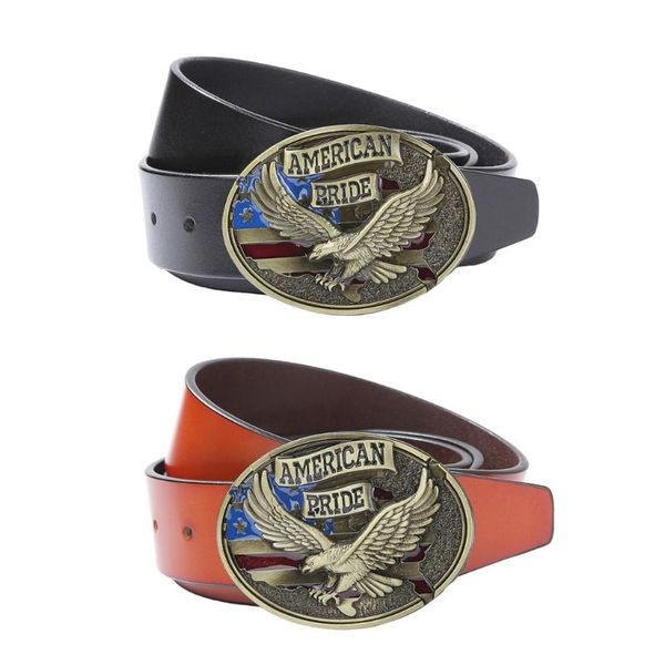 

western style engraved eagle leather belt men jean waistband belts, Black;brown
