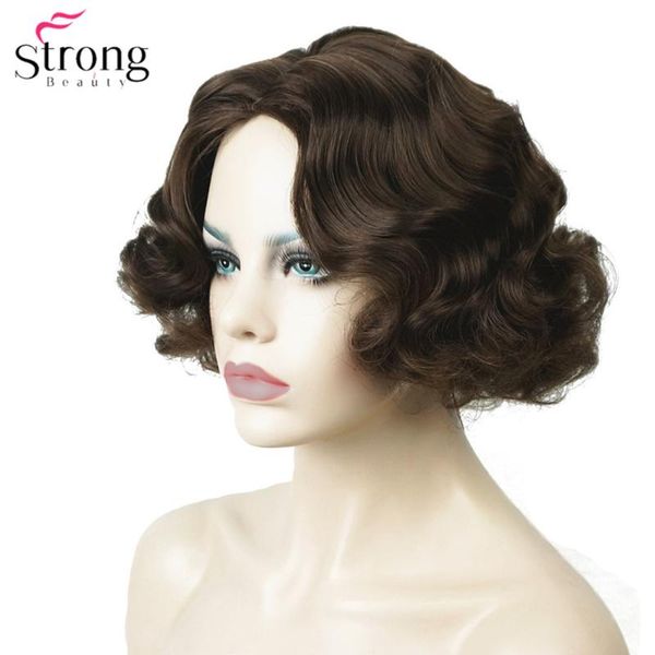 

synthetic wigs strongbeauty finger wave hairstyles short black hair wig curly
