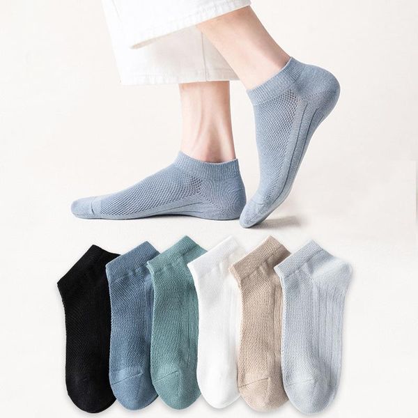 

men's socks 5pairs cotton man short sock fashion men ankle street comfortable solid color casual business male soft breathable summer, Black