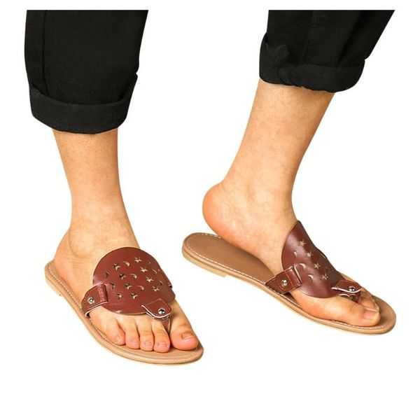 

slippers women's fashion casual hollow out flip flops sandals flat shoes outdoor leisure collocation comfortable 2021, Black