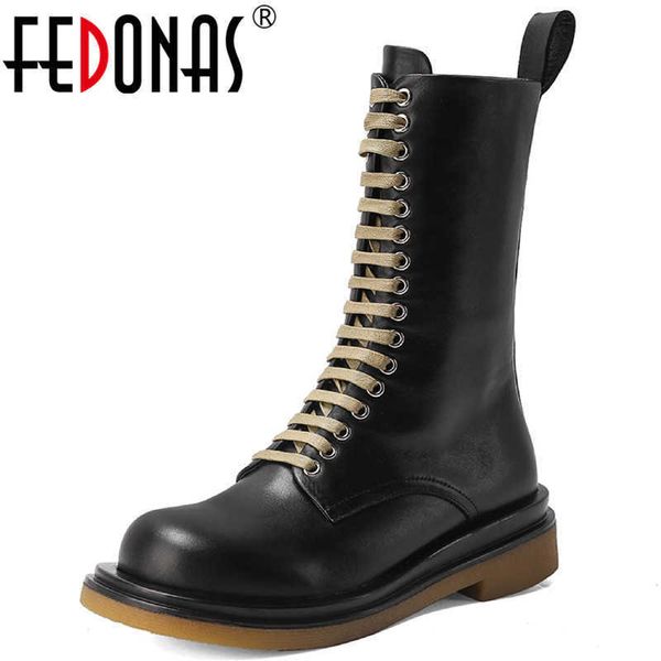 

fall winter shoes for women genuine leather thick heels ankle boots party working women's 210528, Black