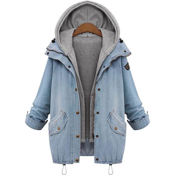 

women's jackets devolove autumn wind breaker women long loose soild hooded two thin jacket vest+coat female windbreakers clothes ba0320, Black;brown