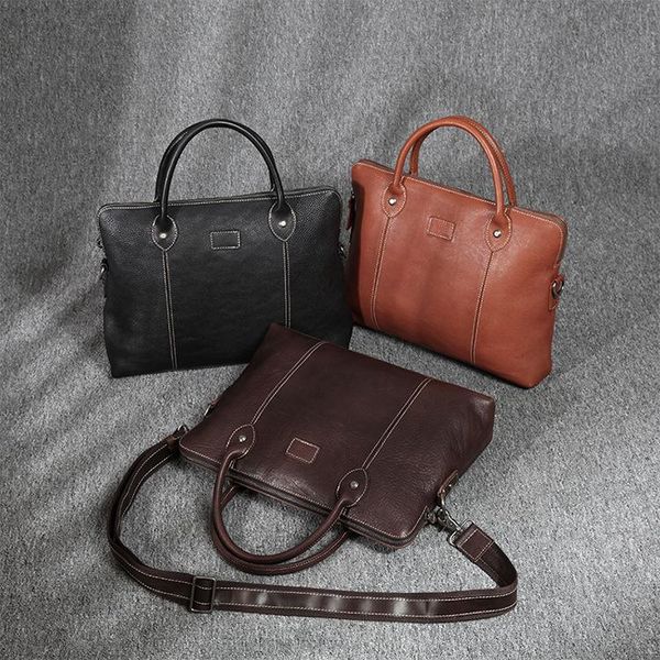 

briefcases 2021 genuine leather men's handbag for custom bags messenger bag