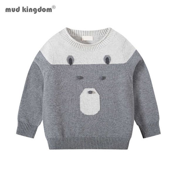Mudkingdom Осенние детские мальчики свитера для детей вязание пуловеры из мультфильма медведь с длинным рукавом 210615