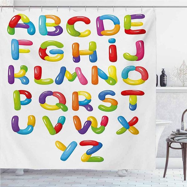 

letters liner waterproof polyester stall curtains colorful letters kids children design alphabet vivid language symbol cheerful