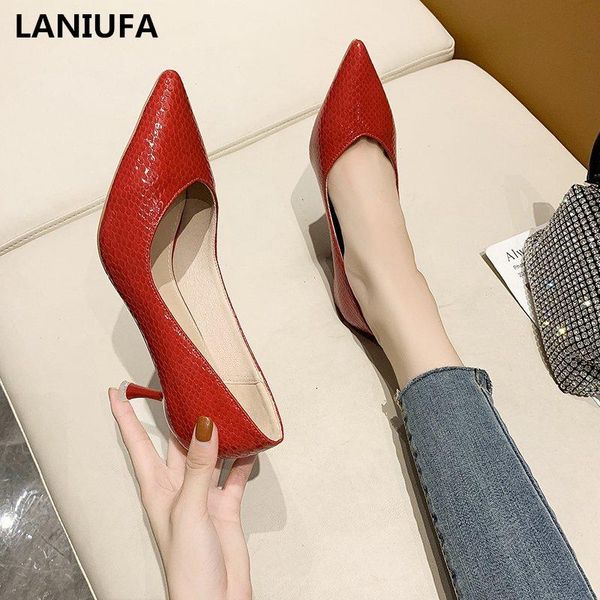 

dress shoes fashion women high heels pointed toe shallow slip on thin pumps party sandals mujer, Black