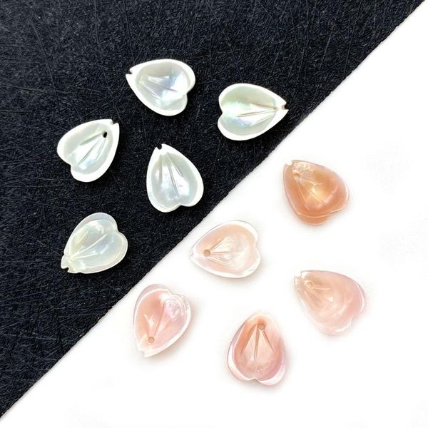 

charms natural sea shell pendant heart-shaped pink beads jewelry for diy making necklace earrings accessories supplies charm, Bronze;silver