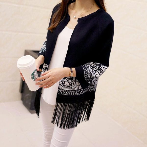 

women's sweaters autumn dress sweater 2021 spring winter jacket coat primer cardigan, White;black