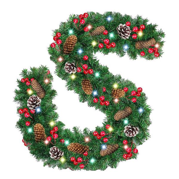 

decorative flowers & wreaths christmas illuminate garland with light rattan artificial flower vine plant decorations for home garden fance d