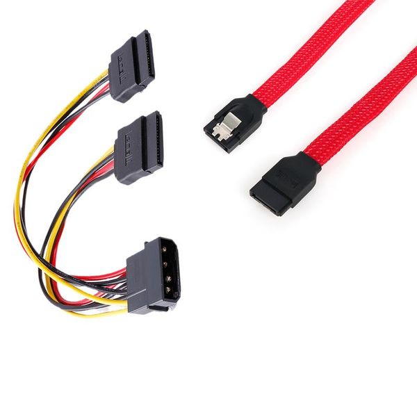 

lecolli sata3 7pin data cables and sata power cable sets to hard disk ssd adapter hdd drive cord line computer & connectors