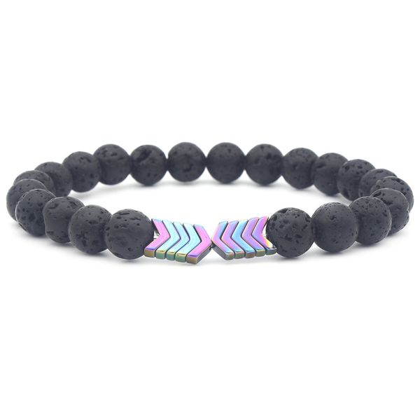 

70% off jewelry volcanic stone colorful electroplating magnetite bracelet lava, Black