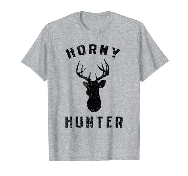 

funny hunting deer white tailed shirt horny hunter, White;black