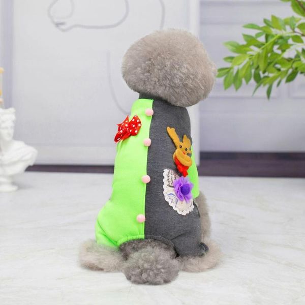 

dog apparel dress-up soft lovely elk decor romper clothes pajamas pet supplies