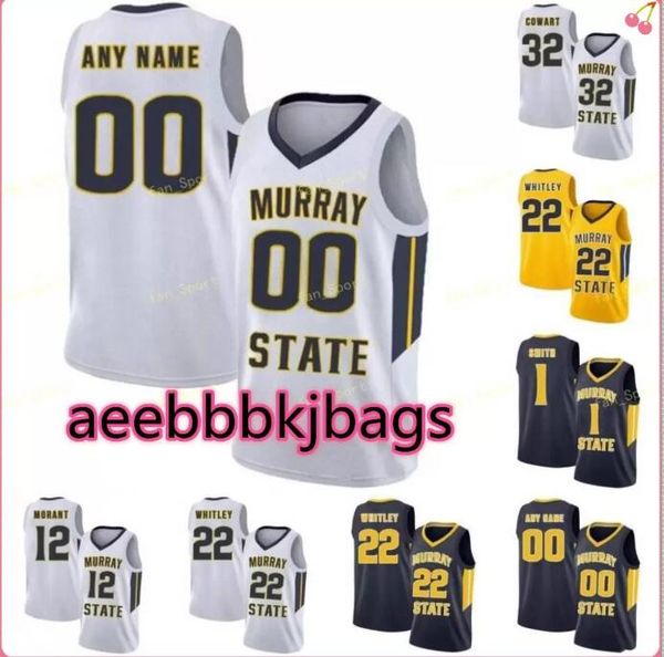 

ncaa college murray state racers basketball jersey thomas 32 darnell cowart noah kamba 45 jason holliday 4 brion sanchious custom stitched, Black