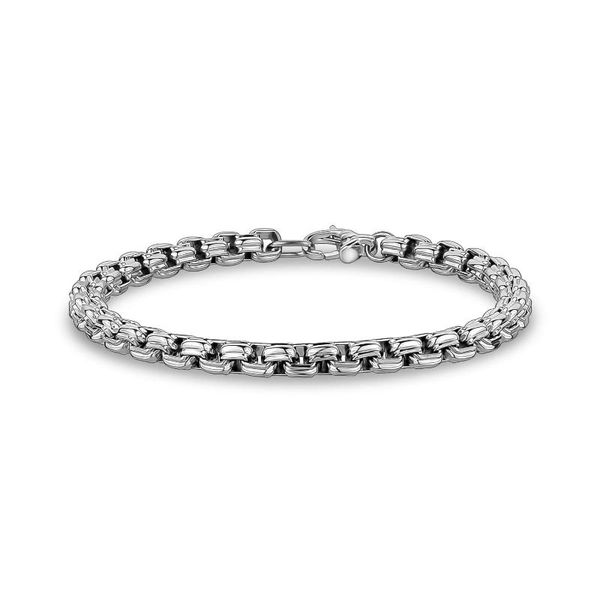 

link, chain runda fashion link bracelet for men stainless steel couple jewelry, Black