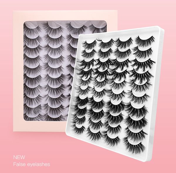 

wholesale the most popular mix 10 models 20 pairs per set eyelashes 20pairs/box 3d faux mink with pink gift box