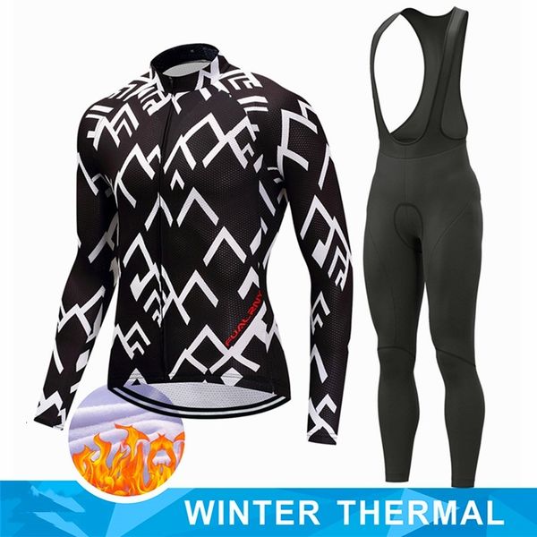 

new winter cycling clothing team 2022 cycling jersey set thermal fleece long sleeve sportswear racing pro jersey suit for men