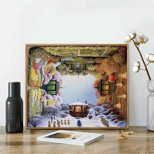 

paintings ruopoty 60x75cm diy oil painting paint by numbers kits on canvas seasons landscape handpainted wall pictures for living room