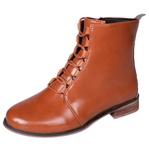 

boots women's solid color booties classic winter fashion leather roman riding cowboy 2021, Black