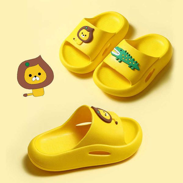 Nette Cartoon Familie Passende Sommer Schuhe Sandalen Hausschuhe Für Kinder Männer Frauen Indoor Hause EVA Weiche Dicke Sohle Tragbare Rutschen 210713