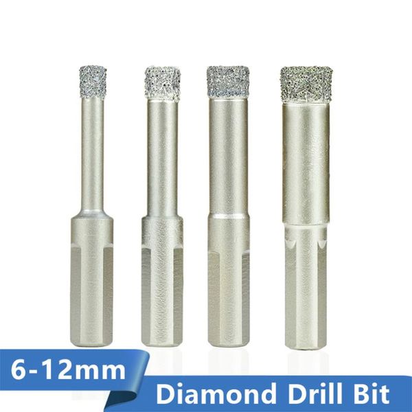 

diamond coated drill bit 6/8/10/12mm dry drilling for glass marble granite ceramics hole cutter core professional bits