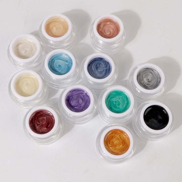 

nail gel mother-of-pearl textured polish glue autumn winter art white shell thread glitter color manicure tool, Red;pink