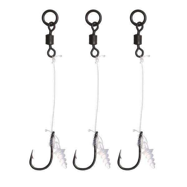 

fishing hook 4# / 6# 8# hair rig with swivel pellets peg s carp accessory hooks