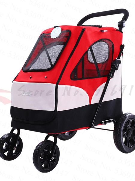 

dog car seat covers breathable large pet stroller trolley folding space bearing 55kg for travel can accommodate pets