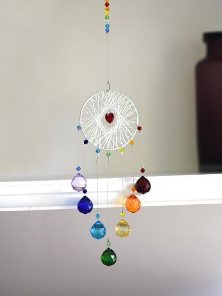 

decorative objects & figurines crystal pendant luck symbol wind chimes window garden hanging home room office dormitory decoration