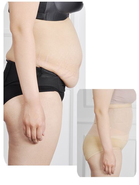

2pieces/lot plus size women shapers high waist slimming tummy control knickers panties briefs magic body shapewear lady underwear large size, Black;pink
