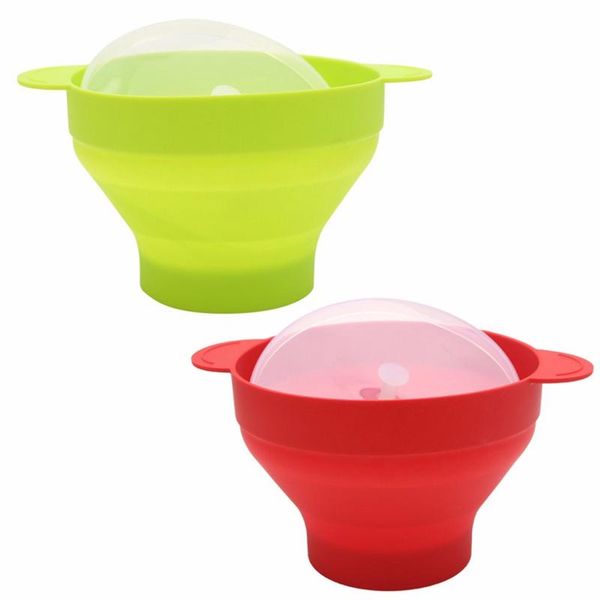 

microwave popcorn collapsible silicone bowl with lid and handles bowls