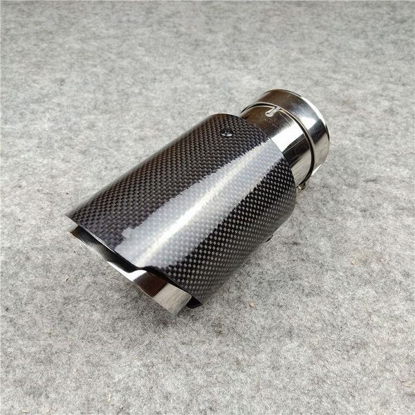 

motorcycle exhaust system 1 piece glossy carbon fiber muffler tip length 170mm fit for all cars stainless steel manifold end tailpipe