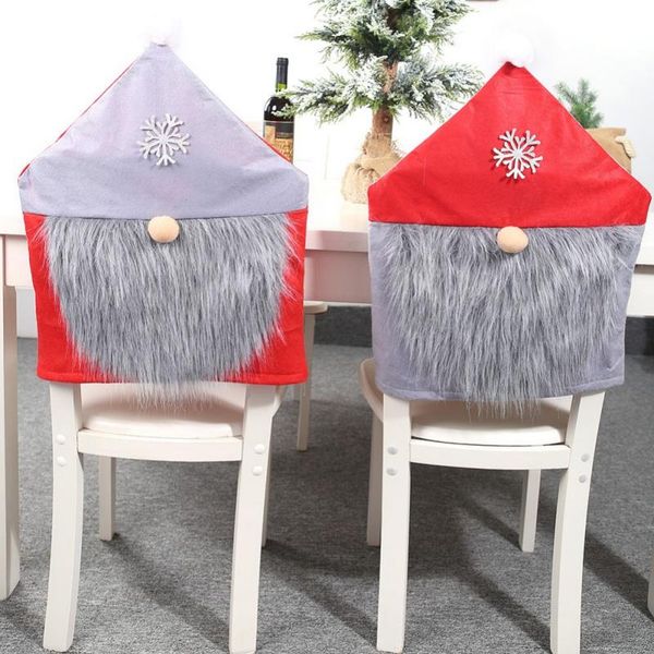 

chair covers christmas plush back cover dining slipcover xmas party decoration