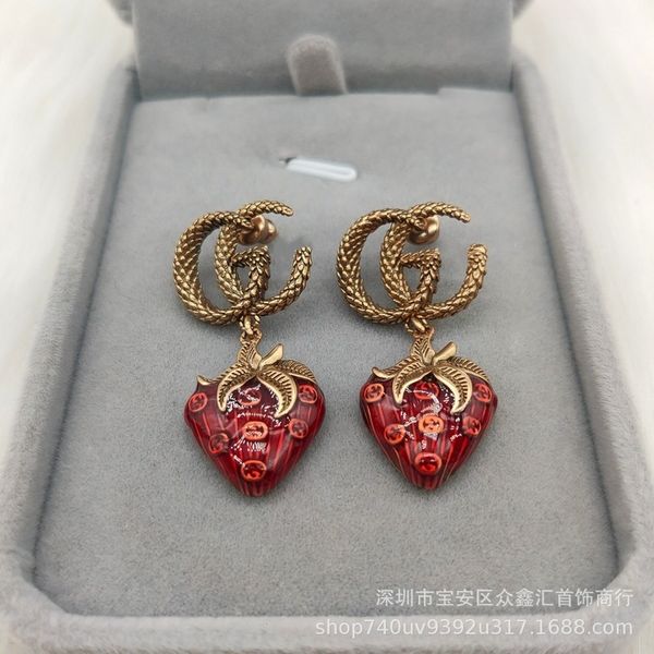 

designer jewellery earrings womennew strawberry earrings for women's doubles in zmfx, Golden