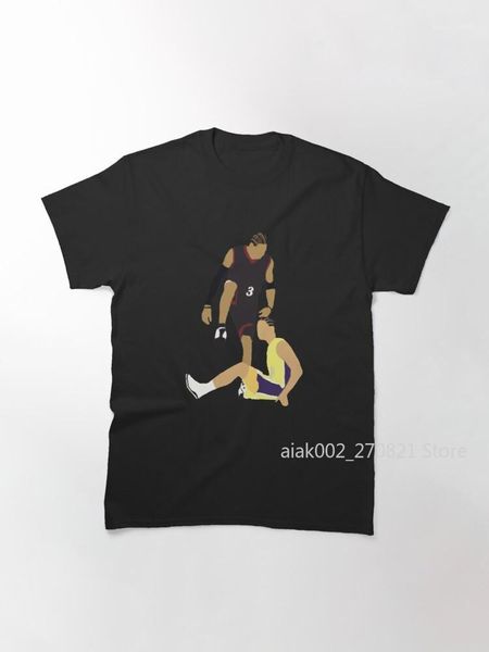 

men's t-shirts allen iverson steps over tyronn lue classic t-shirt, White;black