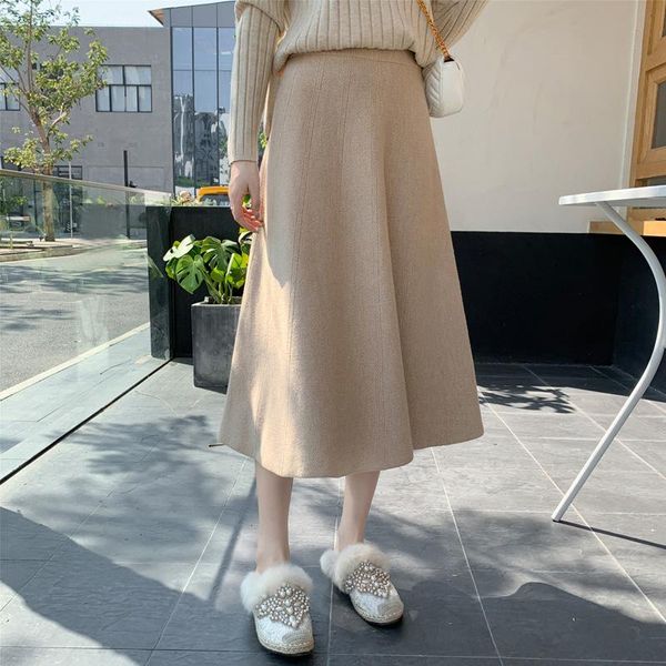 

skirts 2021 ins women knit autumn winter fashion long clothing, Black