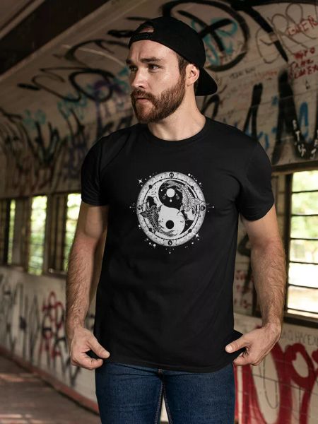 

yin & yang koi men's tee -image by shutterstock, White;black