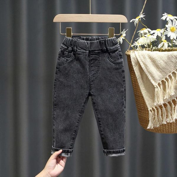 

girls baby pants spring and autumn trousers black jeans stretch feet childrens 0 7t, Blue