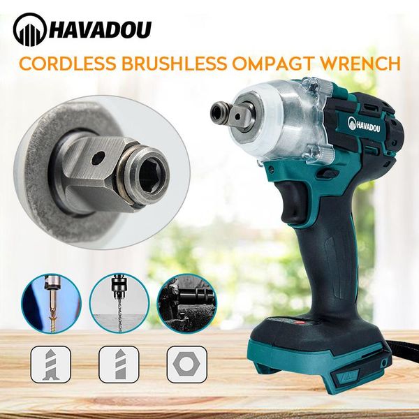 

professiona electric drills havadou 21v brushless cordless rechargeable impact wrench 1/2 socket tool with battery accessories