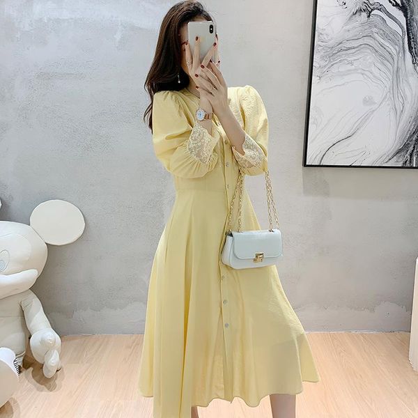 

two piece dress european high end embroidery tencel 2021 summer single breasted shirt skirt cardigan long 17512, White