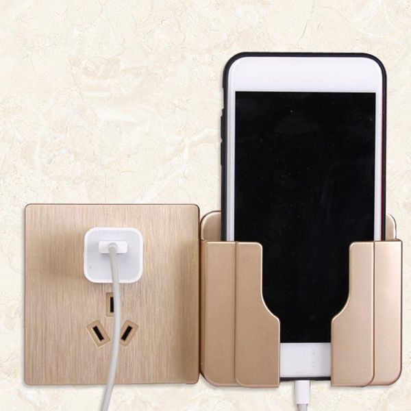 

hooks & rails phone charge holder wall mounted universal smartphone cell charging bracket remote control storage rack stand shelf