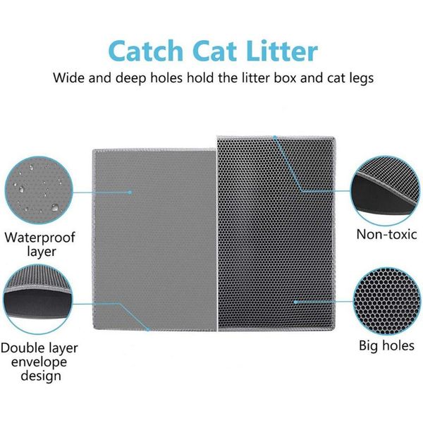 

cat beds & furniture environmental protection foldable waterproof litter mat honeycomb sifting pad protect floor carpet