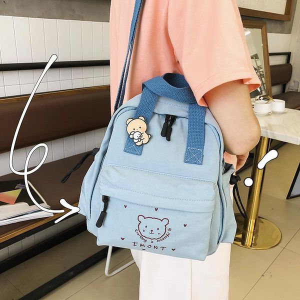 

backpack style cute mini backpacks for women and girls 2021 shoulder crossbody school bags nylon waterproof kawaii small mochila mujer casua