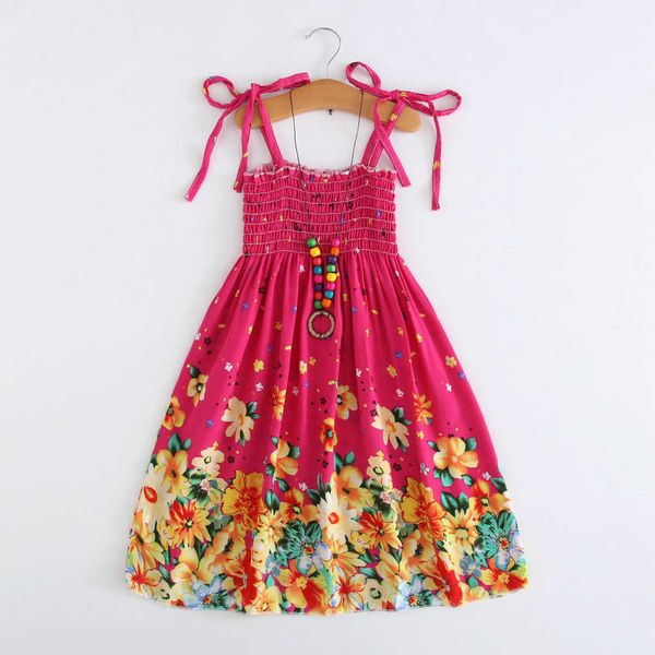 Baby Mädchen Kleid Kleinkind Kinder Mädchen Baby Floral Bohemian Strand Träger Kleid Prinzessin Kleidung Baby Kostüm disfraz bebes #50 q0716