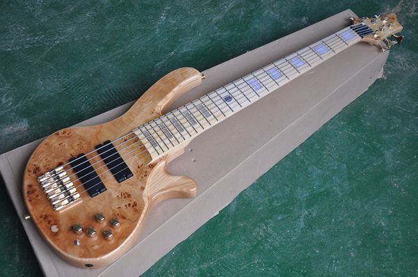 Ash Body 6 Strings Electric Bass Guitar с Maple Fretboard, черное оборудование, активные пикапы, предоставляют индивидуальные услуги