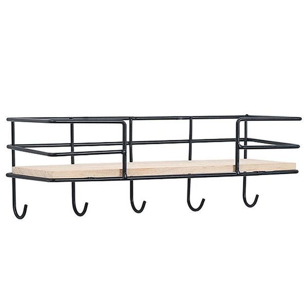 

bathroom storage & organization creative iron wood rack wall mounted hang hook decor home garden balcony pants hanging basket shelf