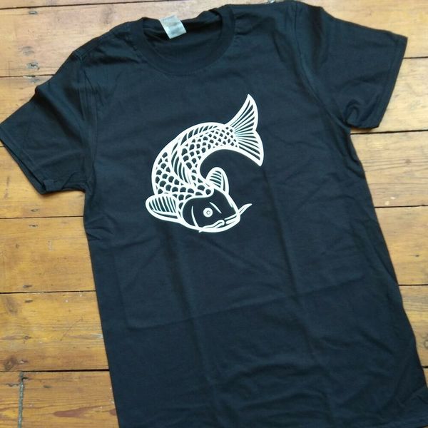 

japanese koi fish tattoo t-shirt - symbol, catfish, s-xxl, White;black