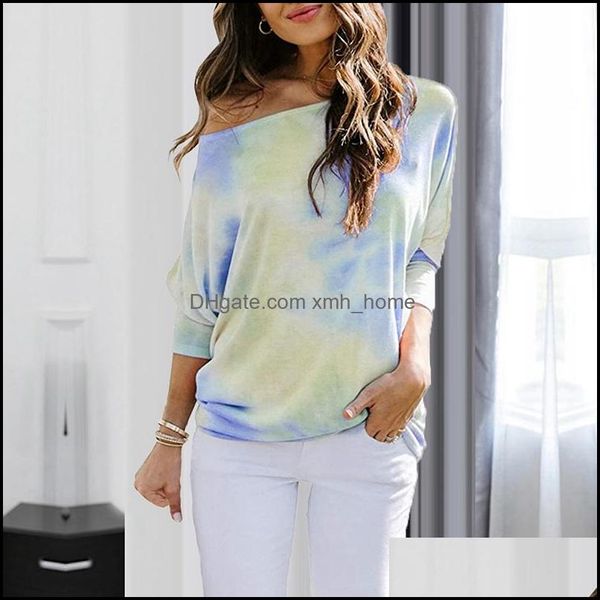 

running wear athletic outdoor apparel sports & outdoorsrunning jerseys tie dye print women t shirt autumn long sleeve o neck athleisure tee, Black;blue