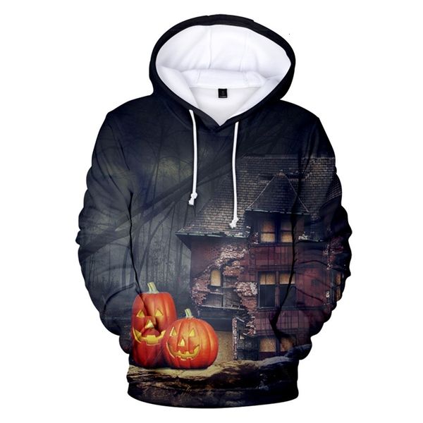 

2021 halloween around boys and girls hooded sweater hoodie, Black